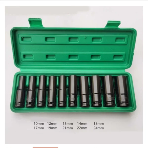 1/2 inch Drive Deep Impact Socket Set Heavy Metric Garage Tool For Wrench Adapter Hand Tool Set