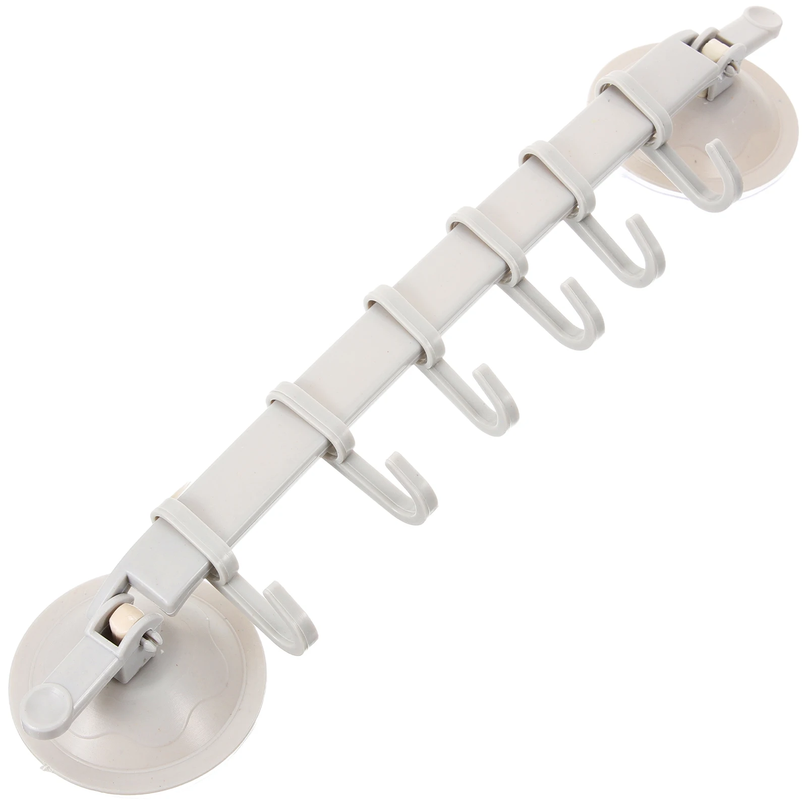 

6 Linked Suction Cup Hooks Rack Shelf Holder Vacuum Cups Smooth Surface No Holes Bathroom Storage