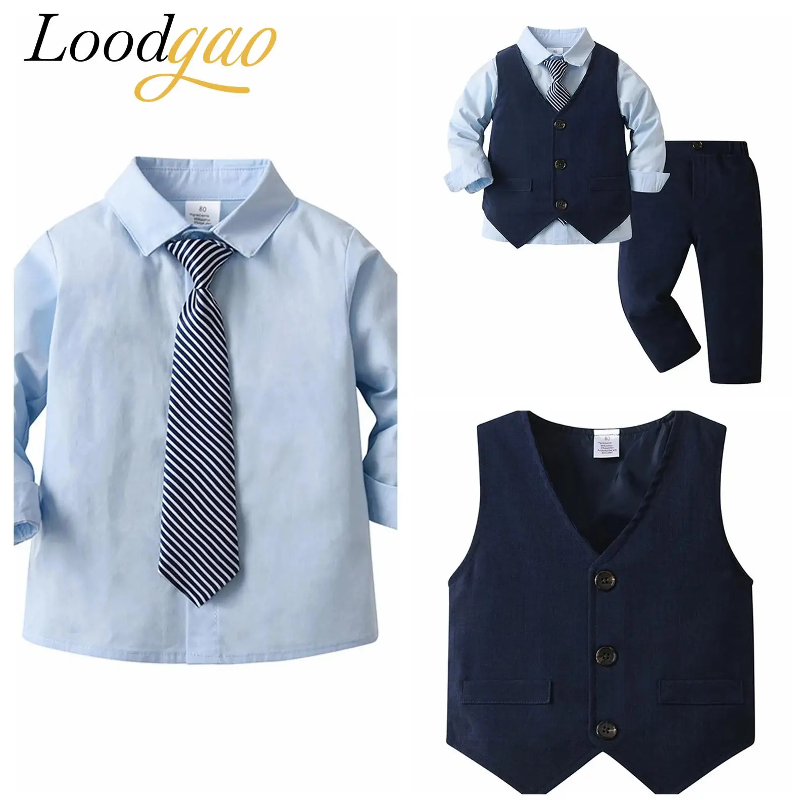 

School Uniforms Boys Gentlemen Outfits Evening Suits Host Banquet Birthday Party Performance photography Vests Tops Shirts
