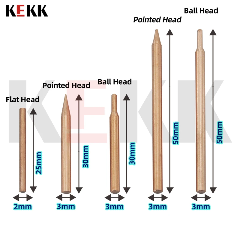 10 Stuks 18650 Handheld Spot Tips Lasser Kleine Lithium Batterij Spot Lasser Pen Paars Koperen Puntlassen Naaldelektrodekop