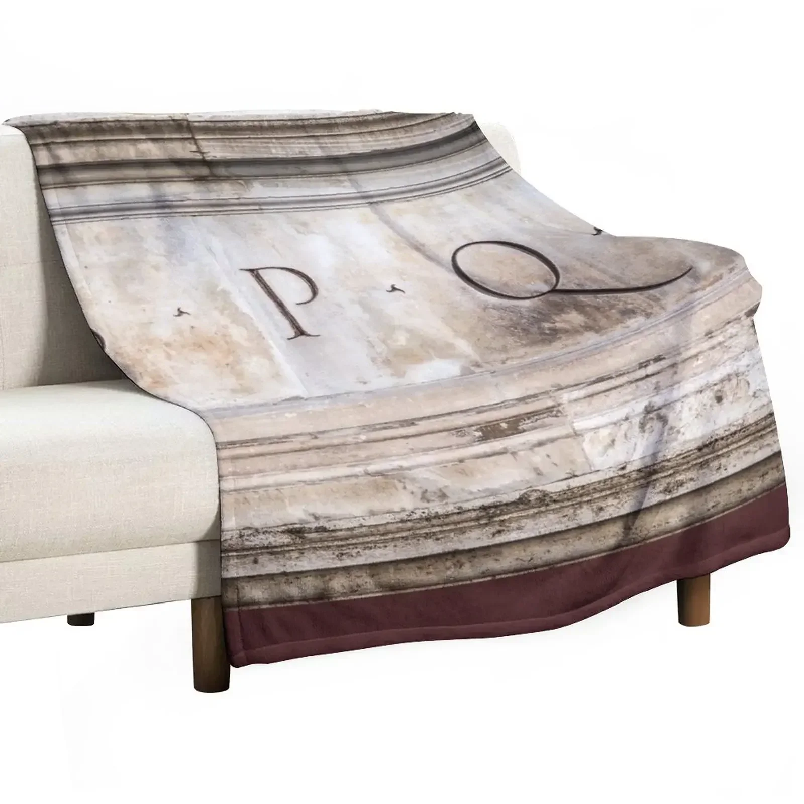 

SPQR engraved on stone in Rome, Italy Throw Blanket Giant Sofa Furry Hair Blankets