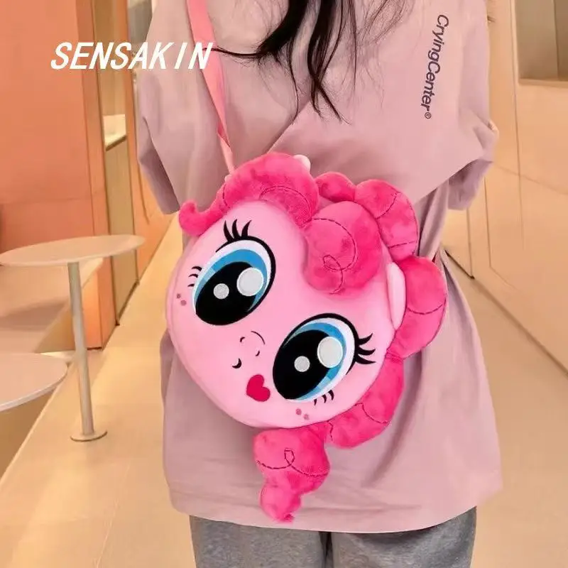 

New My Little Pony Plush Bag Cute Cartoon Anime Doll Shoulder Bag Twilight Sparkle Large Capacity Storage Bag Girl Birthday Gift