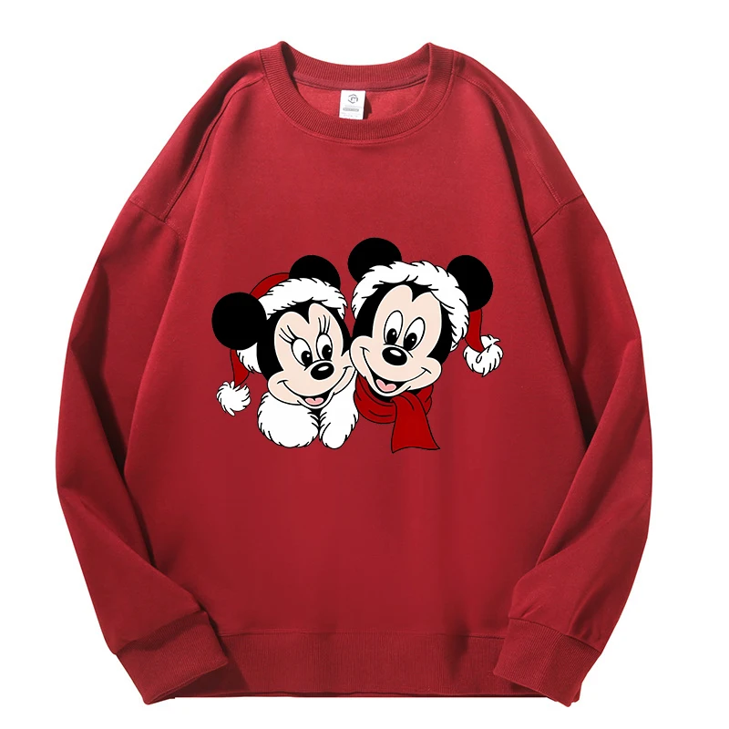 Mickey Mouse WOMEN MEN Christmas Streetwear Long T-Shirts Family Matching Clothes on Canvas Anime TShirt Y2k Top Women Clothes