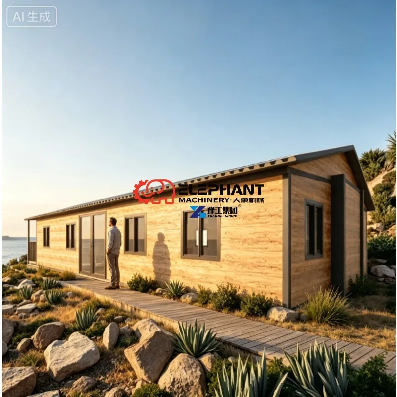 with 2 Bedrooms, 1 Full Bathroom, and A Kitchen Inside A Container House., Foldable, and Portable.