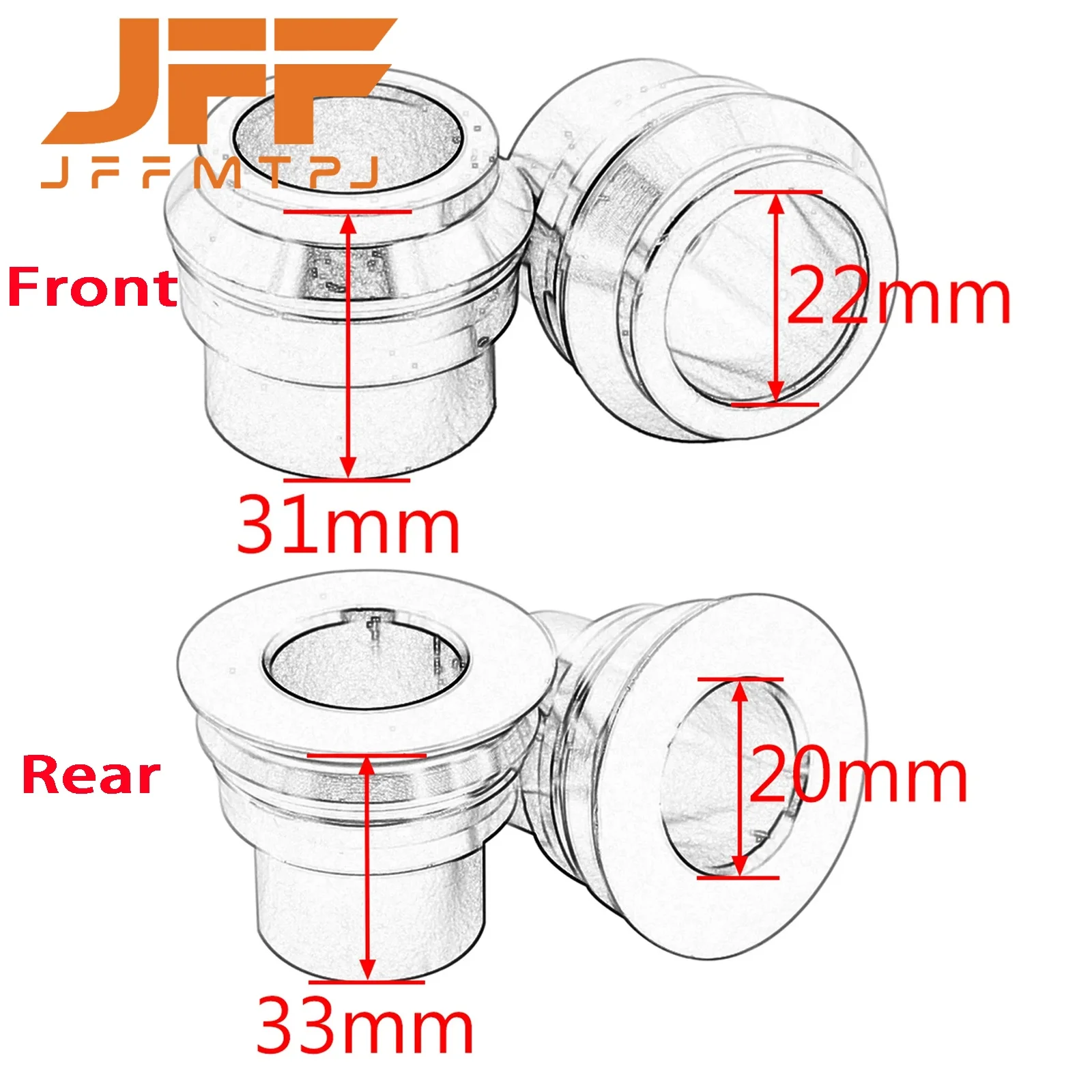 오토바이 CNC 전방 후방 휠 액슬 허브 스페이서 KTM EXC EXCF EXCW XCW XCFW 125 150 200 250 300 350 400 450 500 530 2008-2023 썸네일 2