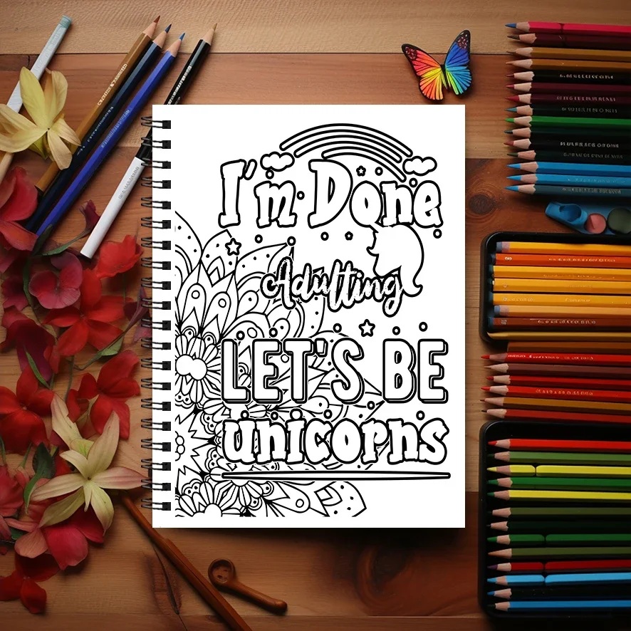 Encouraging Proverbs Adult Coloring Book - 8.3x 11.2 Inch 22 Page Coloring Book - Helps Reduce Stress and Ease Emotions