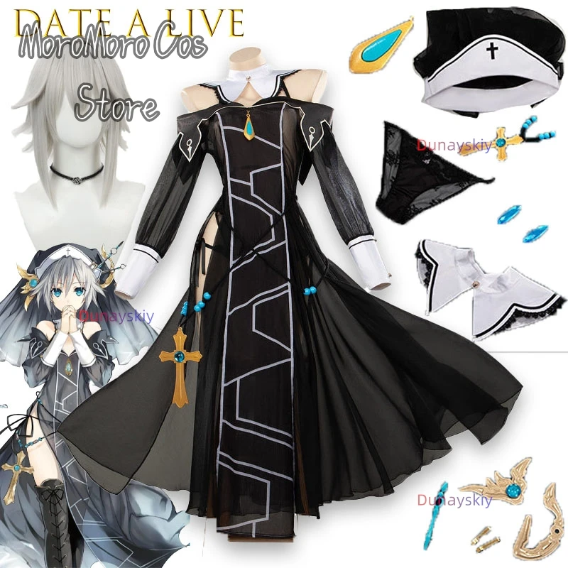 

‌‌Dunayskiy Nishimura Nia Angel Wings Cosplay Dress White Lolita Style with Embroidered Ribbon and Feather Trim Anime Female