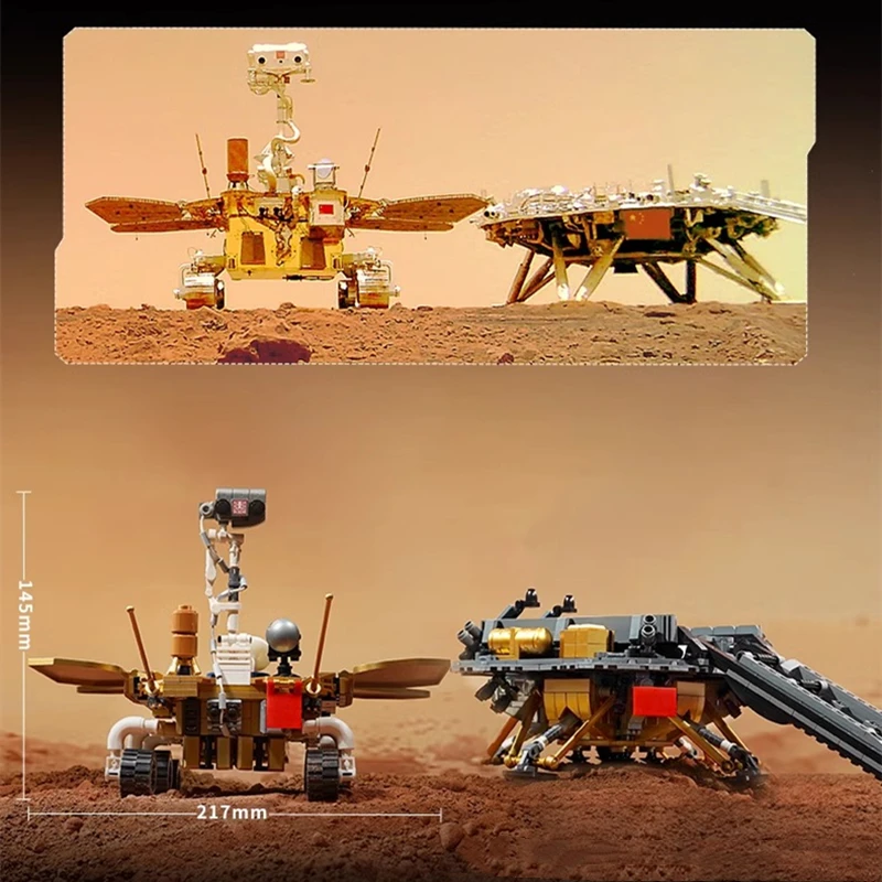 Keeppley Zhu Rong Mars Rover bloques de construcción modelo aeroespacial chino juguete educativo para niños regalo de cumpleaños Kawaii