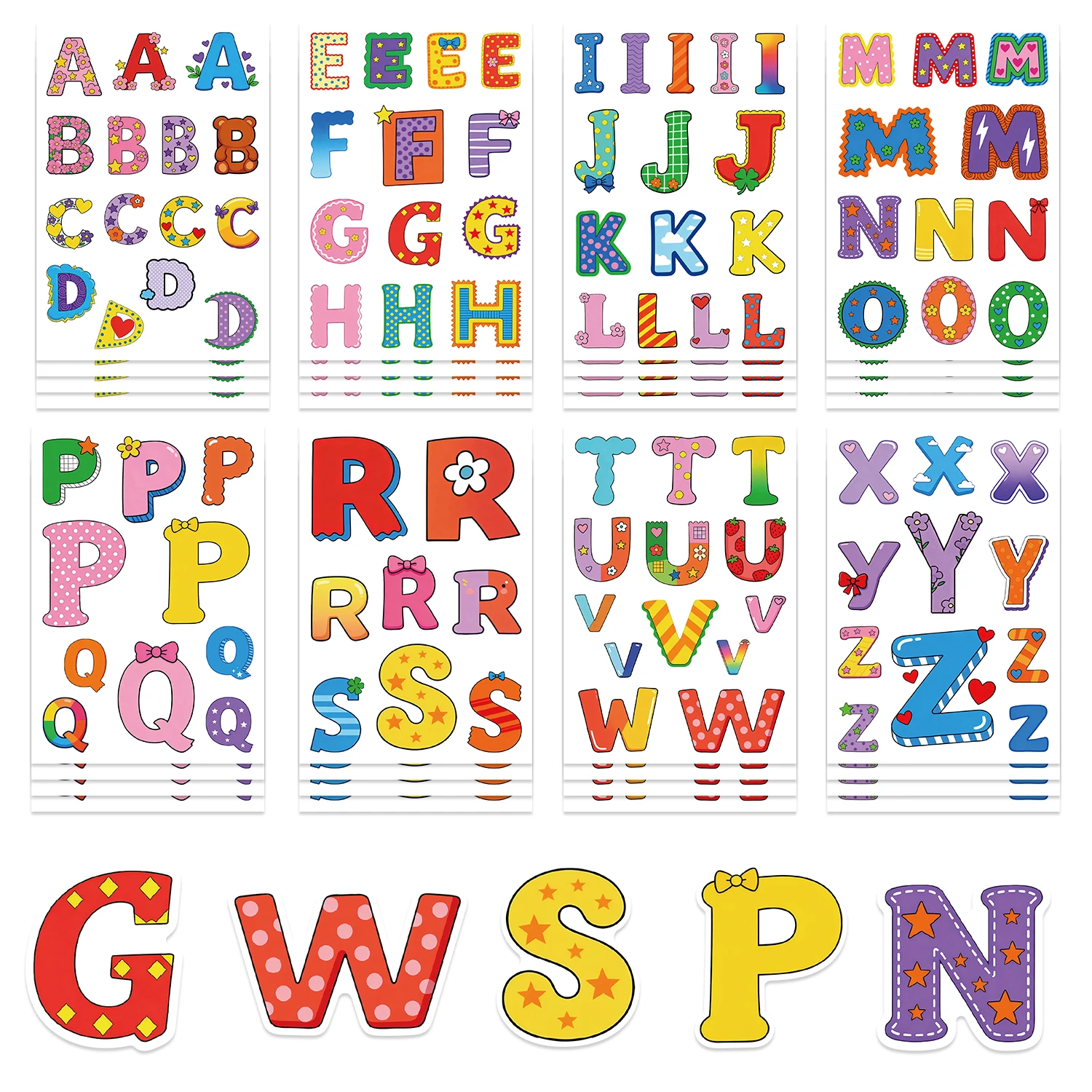 8/24/32 pçs abc inglês carta dos desenhos animados adesivos geladeira brinquedos educativos das crianças presentes de natal à prova dwaterproof água pvc