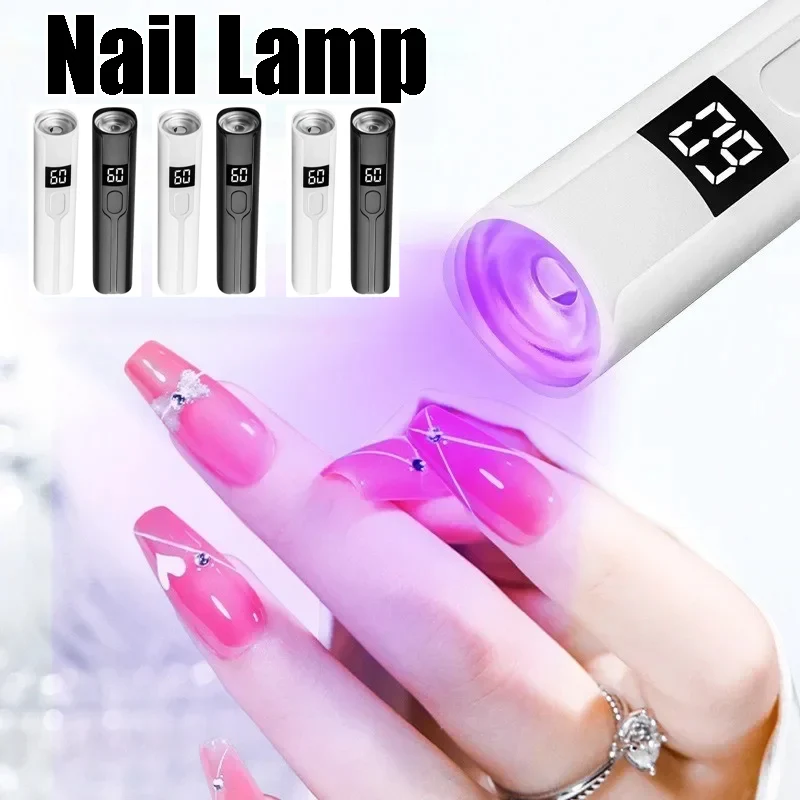 

Портативная беспроводная мини-лампа для сушки ногтей с LED-подсветкой для быстрой полимеризации гель-лака, питание от USB, с удобным дизайном в виде ручки-фонарика