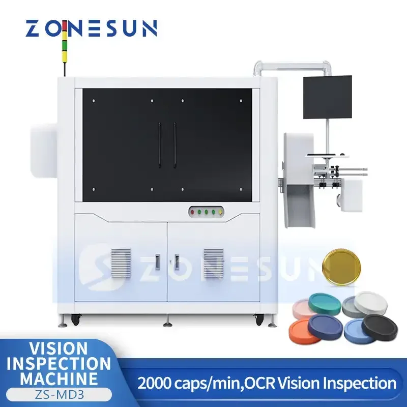 Máquina de Inspección de Visión de Tapas de Botellas de Alta Velocidad Zonesun ZS-MD3 con Ocr