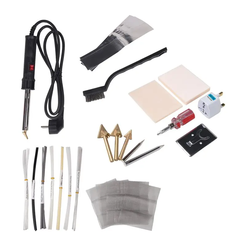 

Паяльник для пластика 3-в-1, 150 Вт, набор для сварки пластика, паяльные насадки, комплект для ремонта пластиковых изделий своими руками, для ремонта бамперов и каяков - A00E