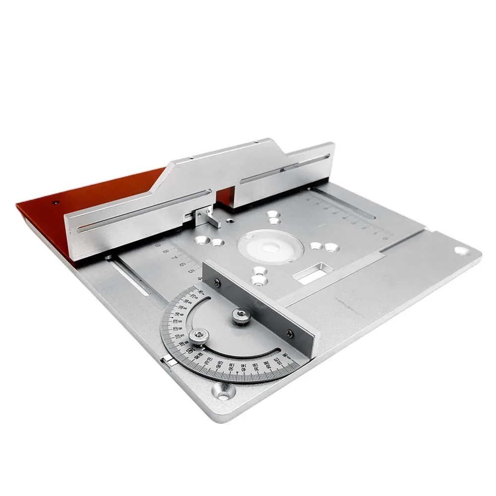 Aluminium Router Table Insert Plate Electric Wood Milling Flip Board with Miter Gauge Guide Table Saw Woodworking Workbench