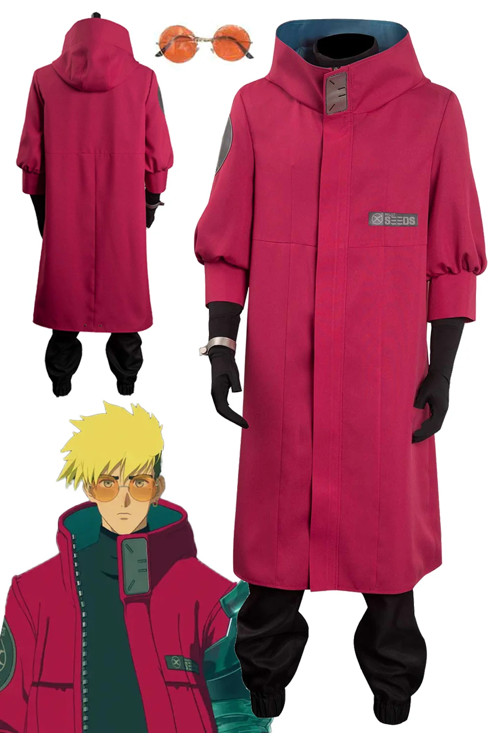 Vash The Stampede Cosplay Men Costume Anime TRI Cosplay GUN Roleplay Fantasia Man Halloween Carnival Party Clothes For Male