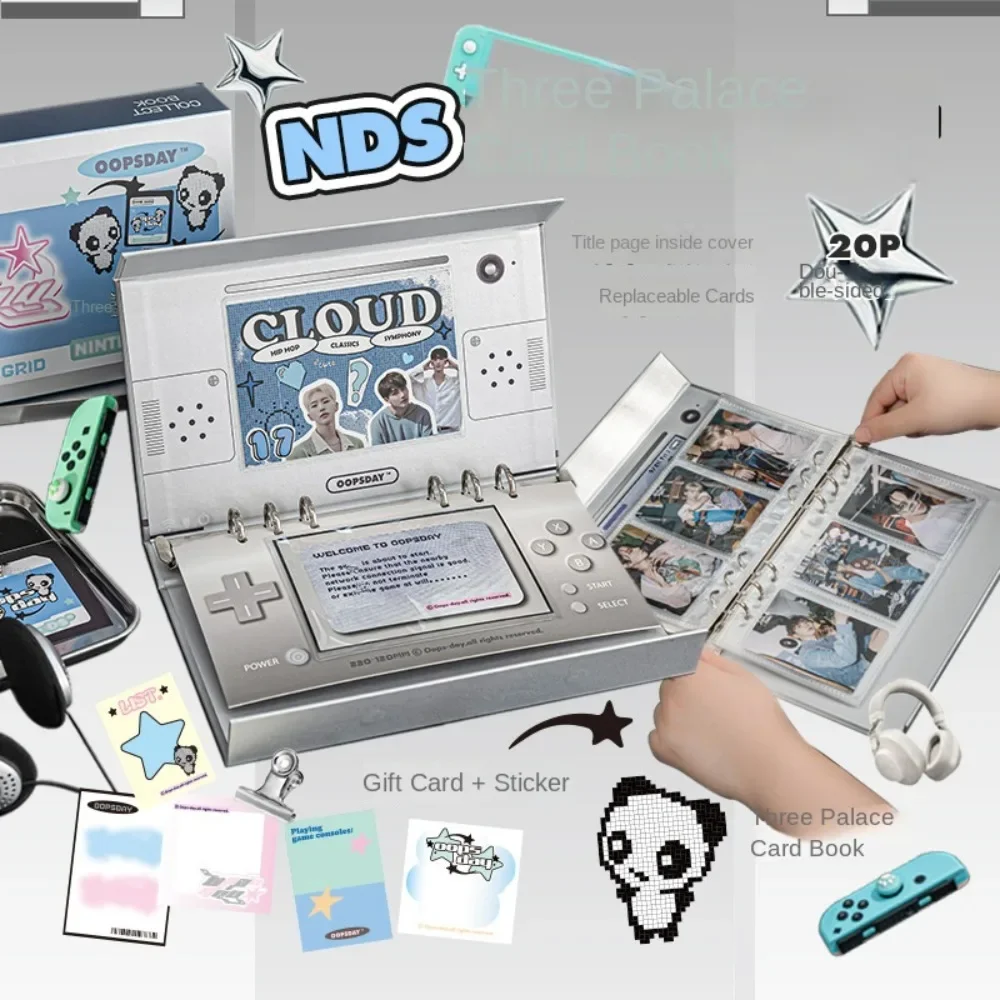 

3inch Retro DVD Card Album CD/DVD Case Loose-lea CD Photocard Display Holder Y2K Style Panda Pattern Photo Card Collection Book