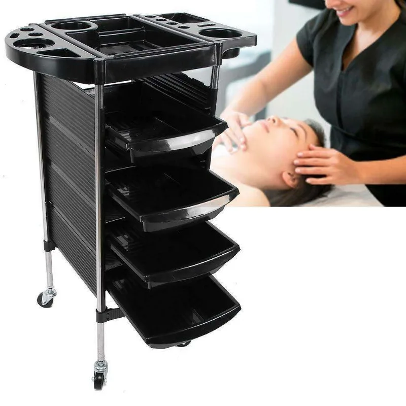 

Trolley Beauty Salon Rolling Utility Bar Salons Furniture Wheels Equipments Aesthetic Drawers Welding Organizers Trolleys Black