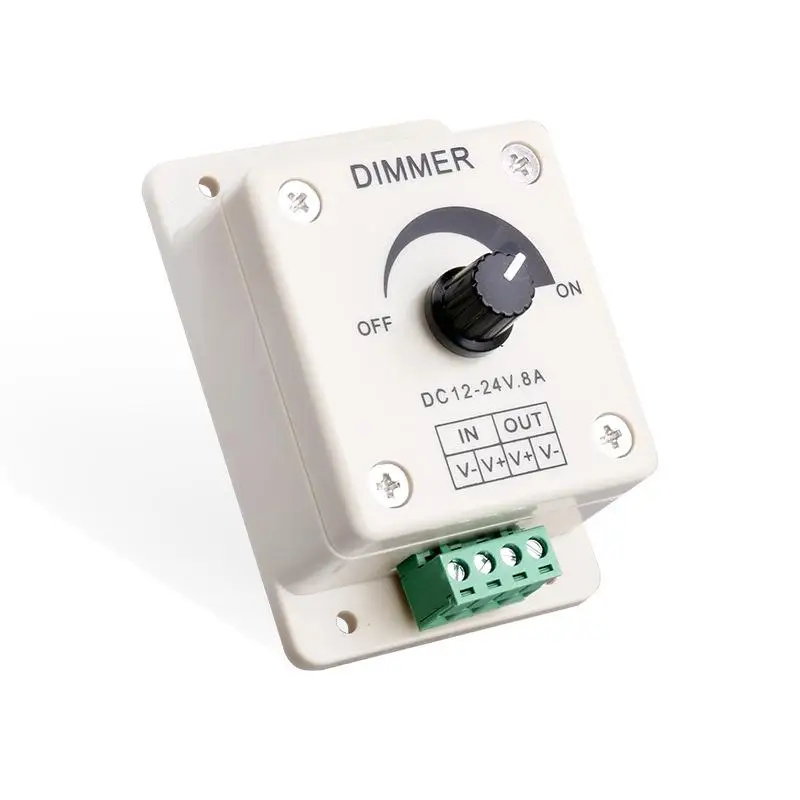 8A Adjustable Single Color Knob Dimmer DC 12V 24V LED Rotary Wall Dimmer Switch Lamp Bulb Strip Driver LED Controller Dimmers