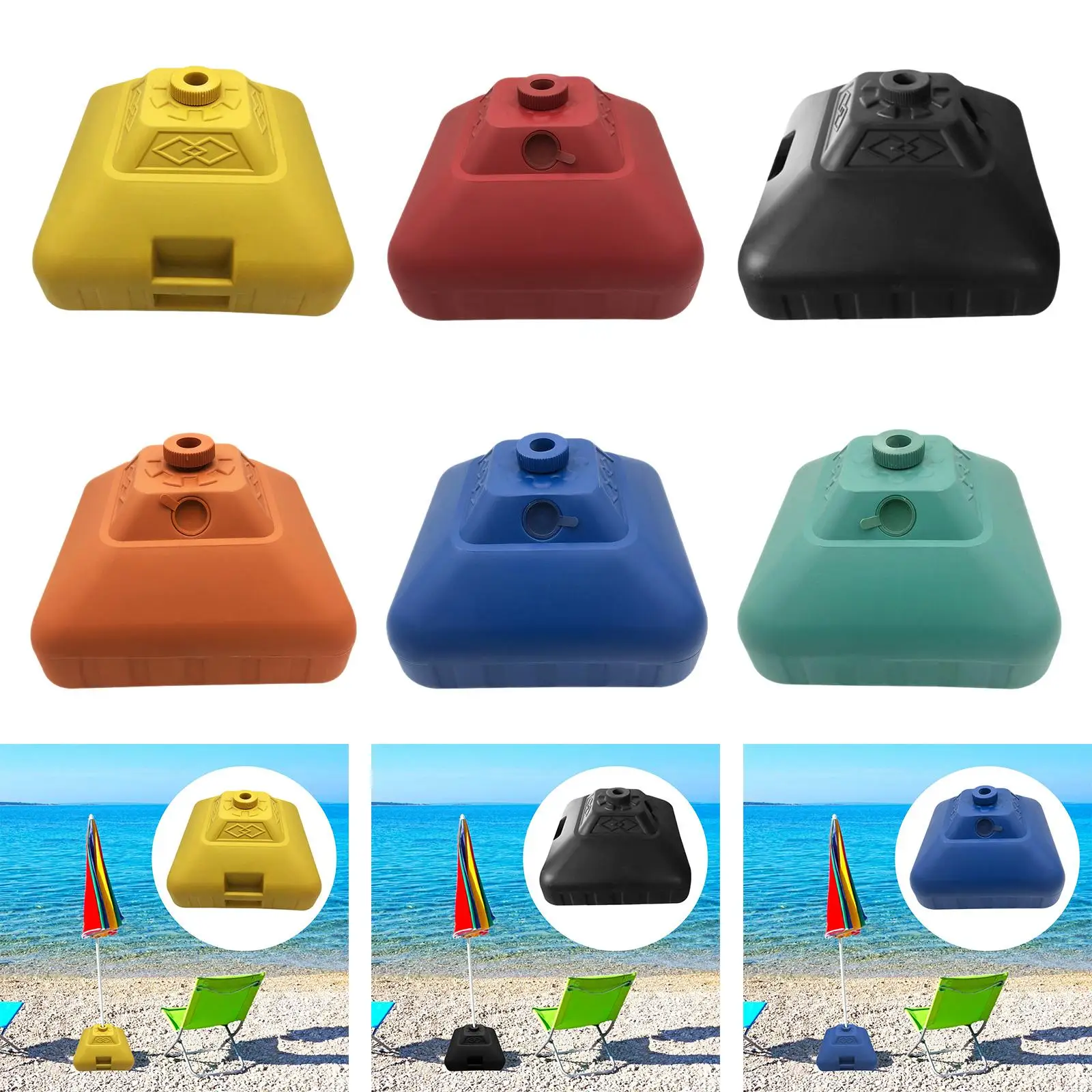 

Water Fillable Umbrella Base Outdoor Umbrella Stand Square Stable 28L Patio Umbrella Holder for Backyard Poolside Yard Patio
