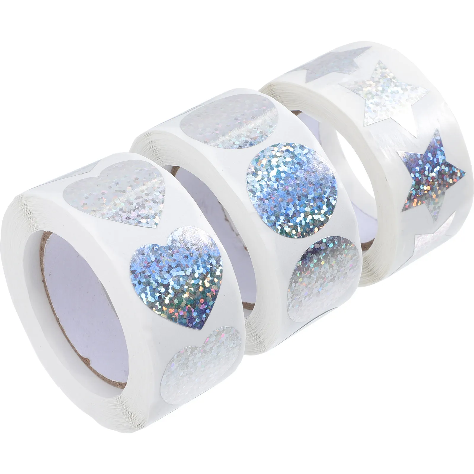 

3 Rolls Love Heart Shiny Sealing Stickers Multifunctional Adhesive Gift Decoration Labels for Envelopes Present Boxes Wedding