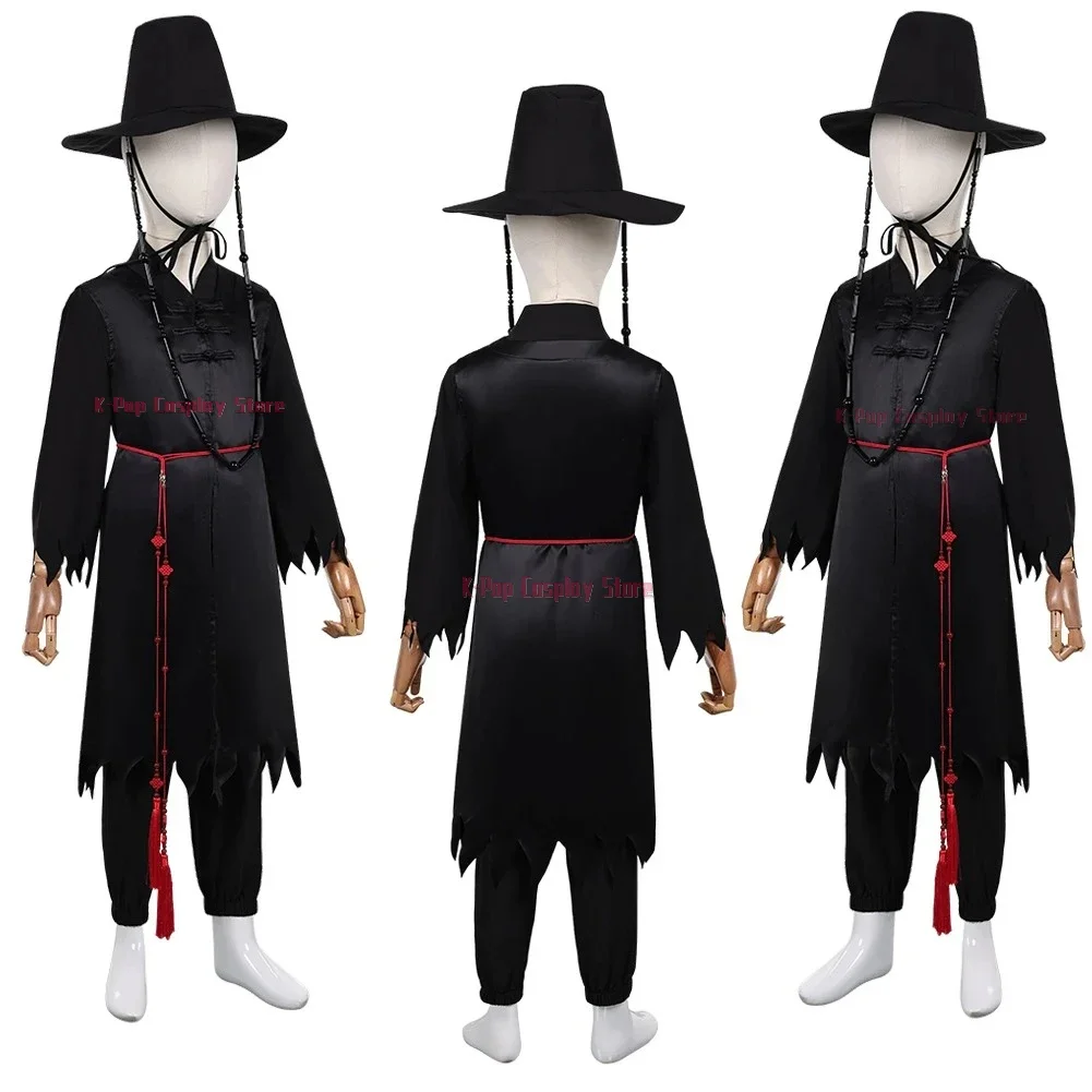 HalloweenK-POP Fantasia caçador de demônios de KPop Saja meninos Jinu Cosplay meninos chapéu roupas traje de desenho animado