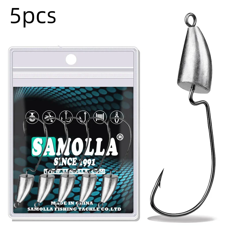 5g, 7g, 10g, 14g Crank Hook Fishing Set with Lead Jig Heads - Sharp Barbed Hooks for Enhanced Penetration, Durable Lure Hook view 2