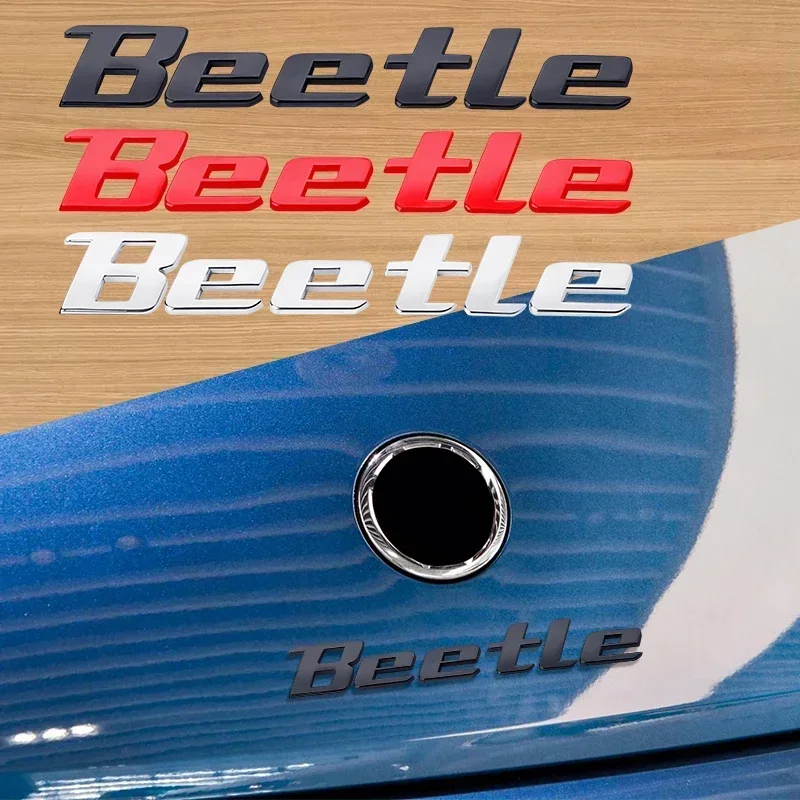 

3D Metal Beetle Rear Trunk Sticker Car Styling Auto Body Side Fender Badge Letters Emblem Labeling Logo Decal For Volkswagen VW