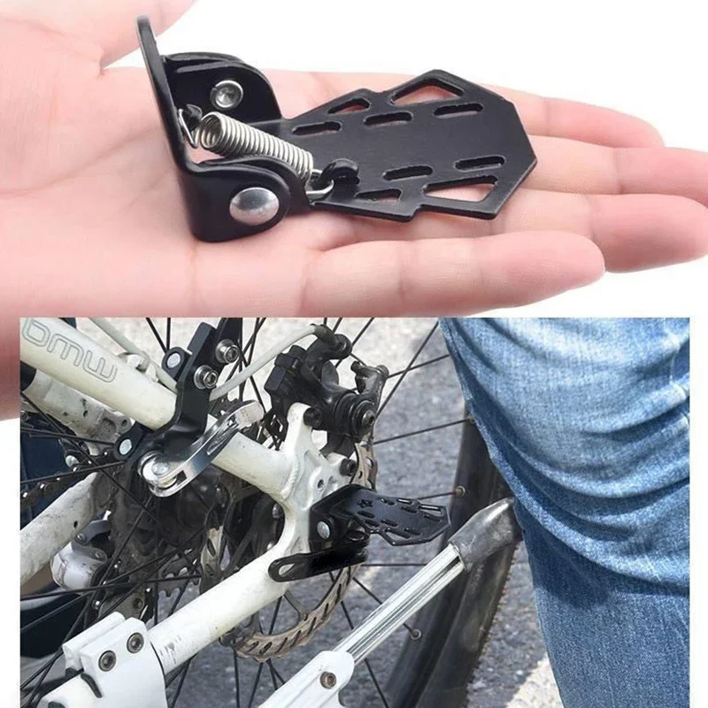 1 Pair Universal Bicycle Rear Pedals Mountain Bike Rear Wheel Fixed or Folding Style Pedals Cycling Thickened Footrests Pedals