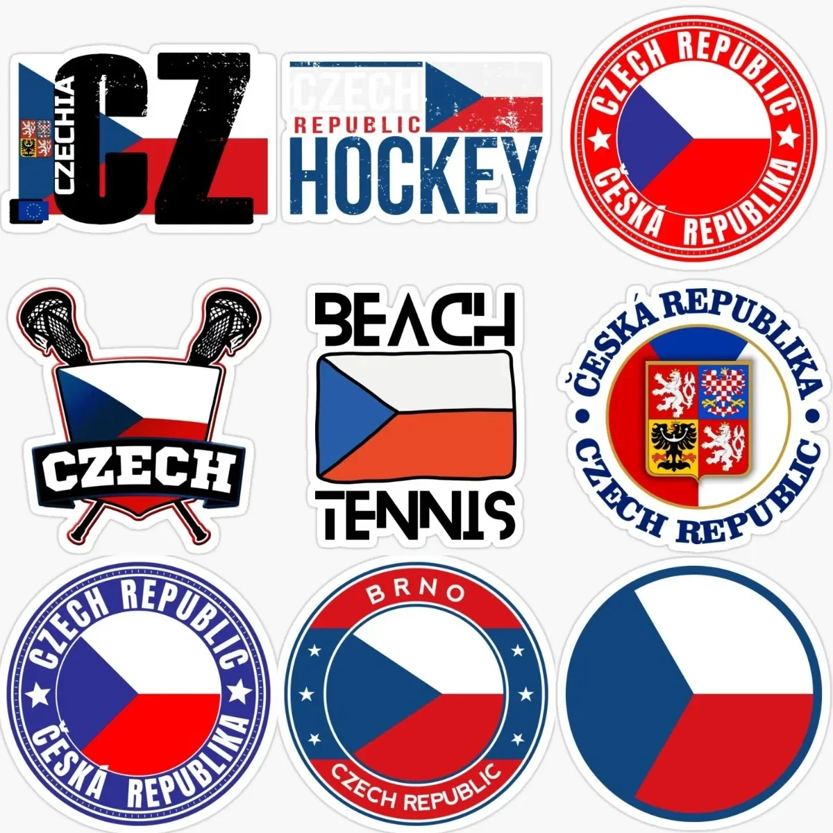 

Creative CZ Czech Republic Flag National Emblem Badge PVC Sticker for Decorate Table Wall Room Truck Window Car Off-road Bicycle