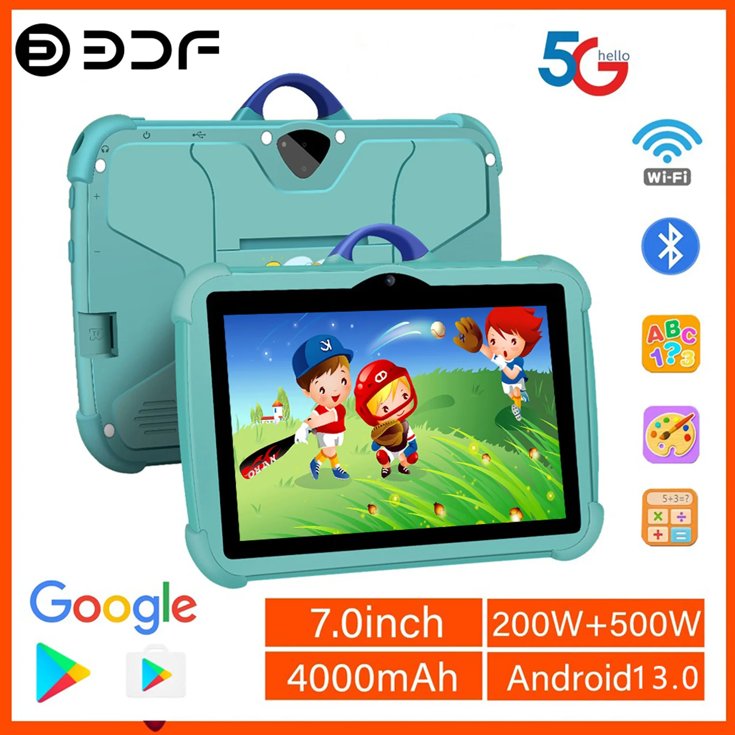 

New 7 Inch Global Version WiFi kids' tablets Android 13 Quad Core Learning Education Tablet PC 4GB RAM 64GB ROM Children's Gifts