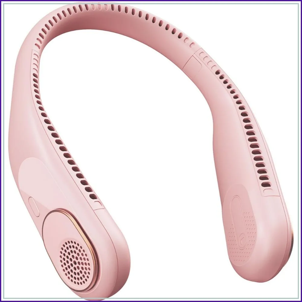 Portable Neck Fan: 5200mAh Bladeless, 4 Speeds, 20H Runtime, No Hair Twist, Quiet Wearable Fan for Travel & Outdoor