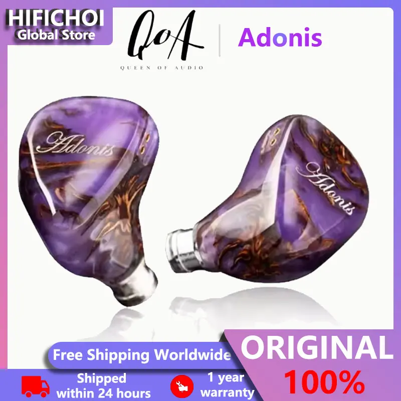 

Kinera QoA Adonis HIFI 1DD+2BA In-Ear Wired Earphone Hybrid Driver IEM Earbuds Headphone witth 3.5+4.4mm Plug 0.78mm Cable