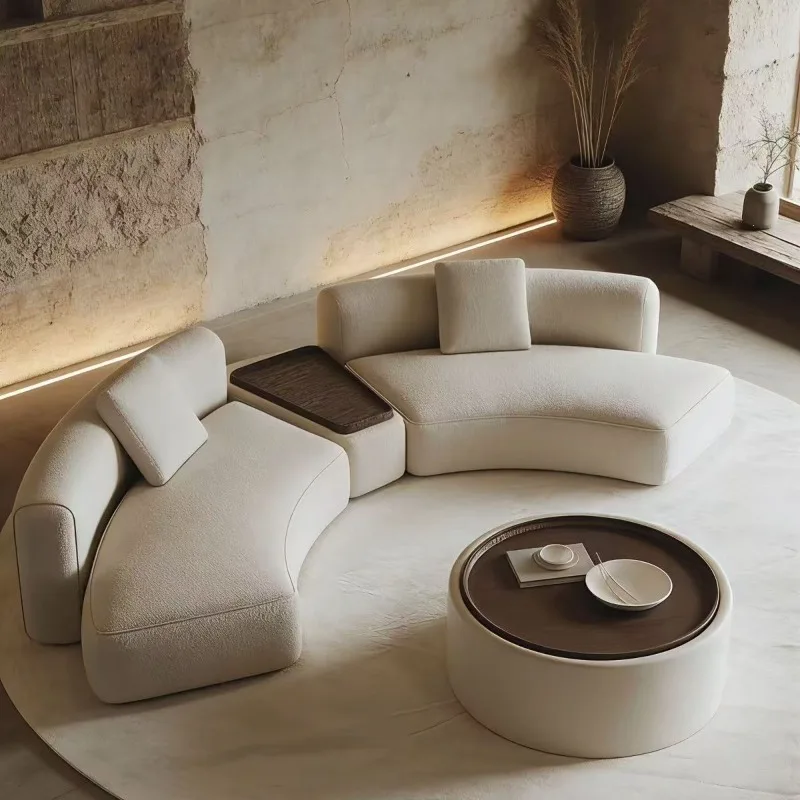 Italian-style curved sofa for hotel lobbies, beauty salons, offices, business lounges, negotiations, receptions, and reception