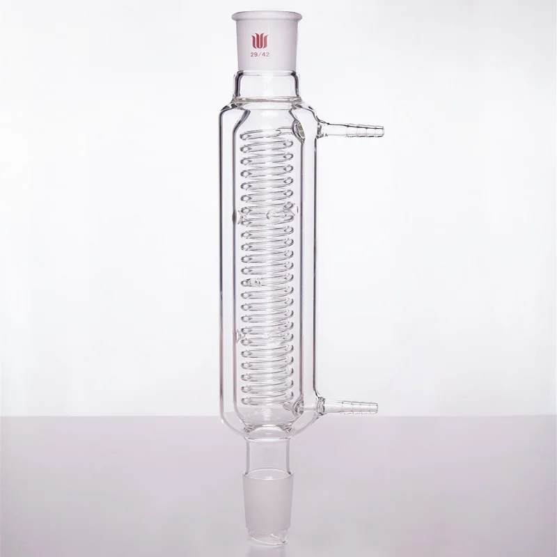 SYNTHWARE Serpentine condenser with interlayer, 19/22 24/40 29/42, Effective length 250mm-500mm, φ 10mm small nozzle, C33