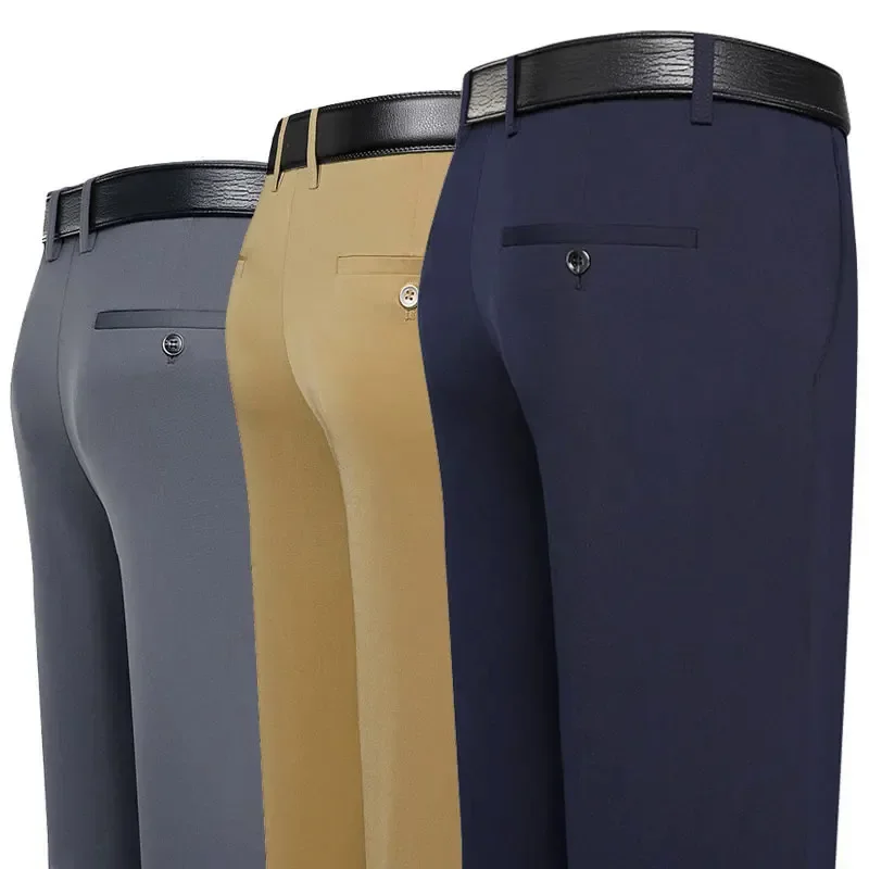 Summer Thin Casual Trousers Business Men's Loose Fit Other Material Middle-Aged Father Casual Pants Office Work Trousers #1