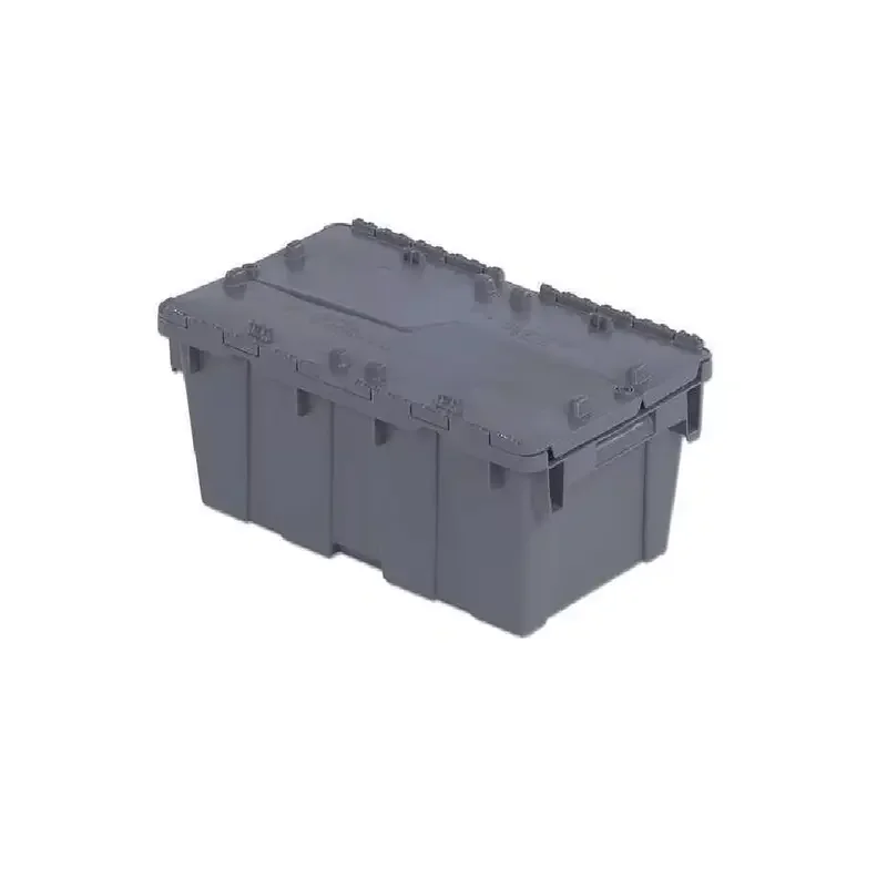 

Attached Lid Container, 5.23 gal, 19 3/4 in L, 11 3/4 in W, 7 1/4 in H, Gray, Plastic, Metal Hinge