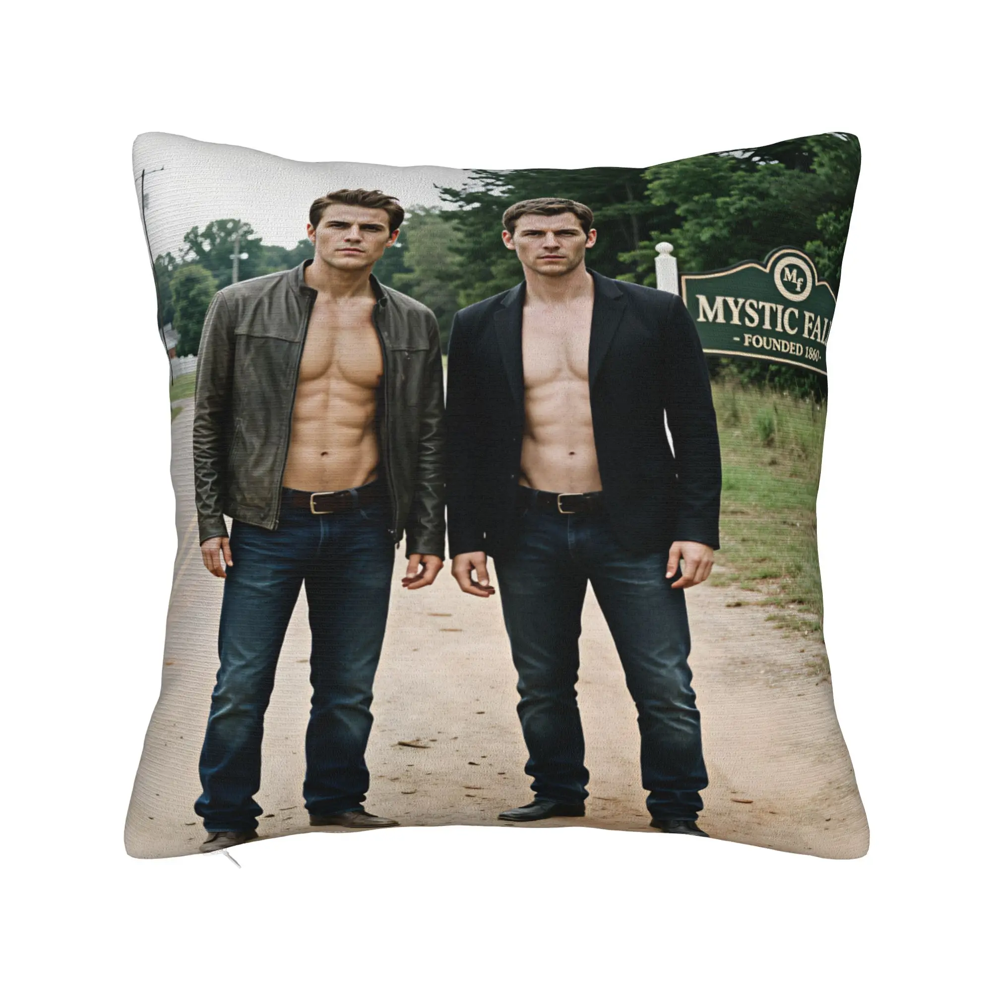Vampire Diaries Damon Klaus  Pillow Case  Retro Trendy Pillow Cover Soft Pillowcases For Sofa Car Home Decor