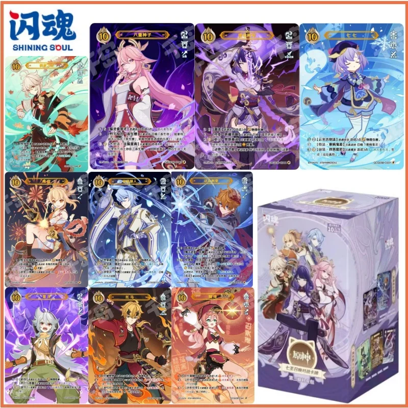 

Genshin Impact Cards Vol.3 Authentic Genius Invokation TCG Battle 4 Level Ganyu Zhongli Anime Game Collection Gift Toys