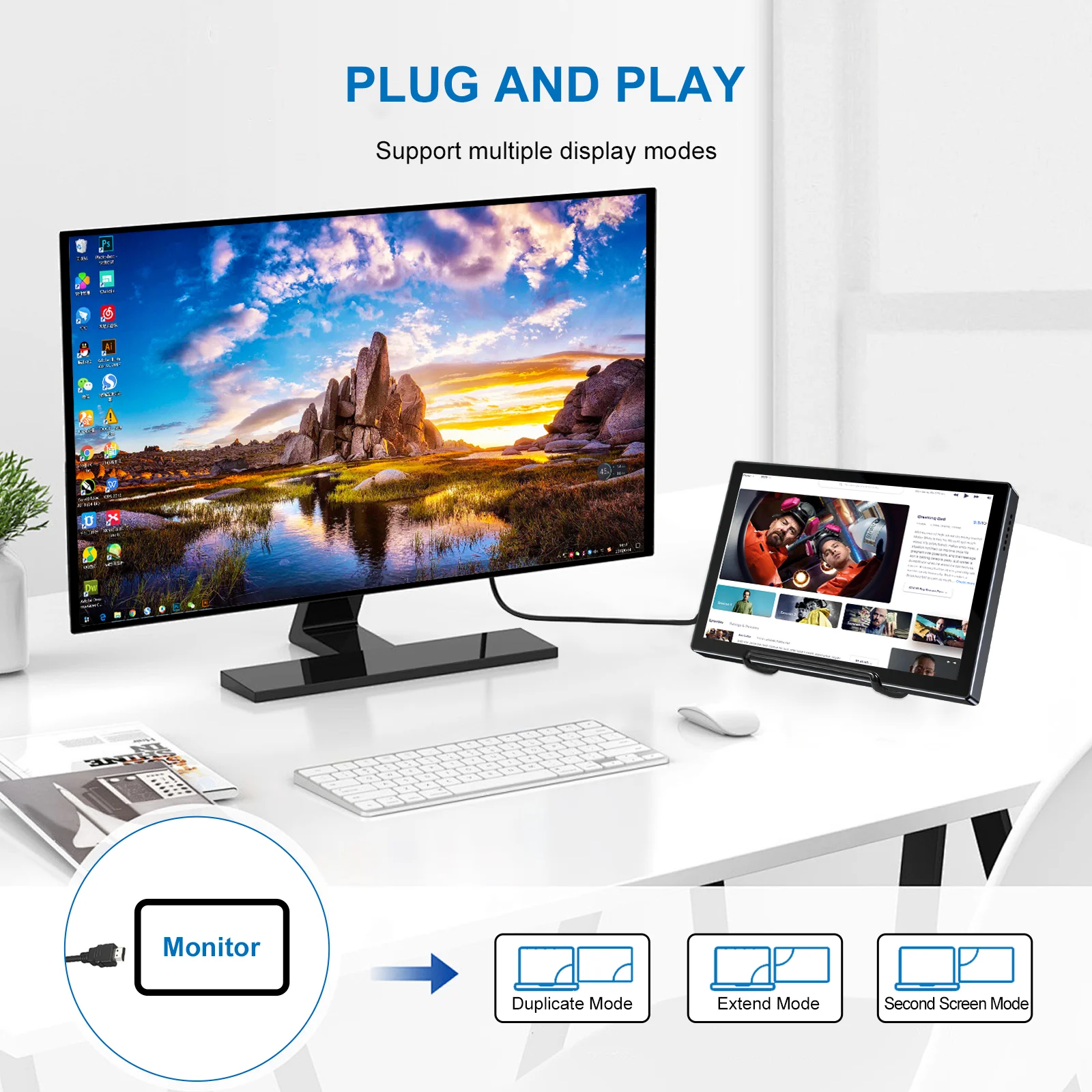 Unew Mini 5.7 بوصة شاشة محمولة 1920x1080 60 هرتز عرض Type-C USB HDMI شاشة ل CCTV سيارة دراجة نارية الكمبيوتر