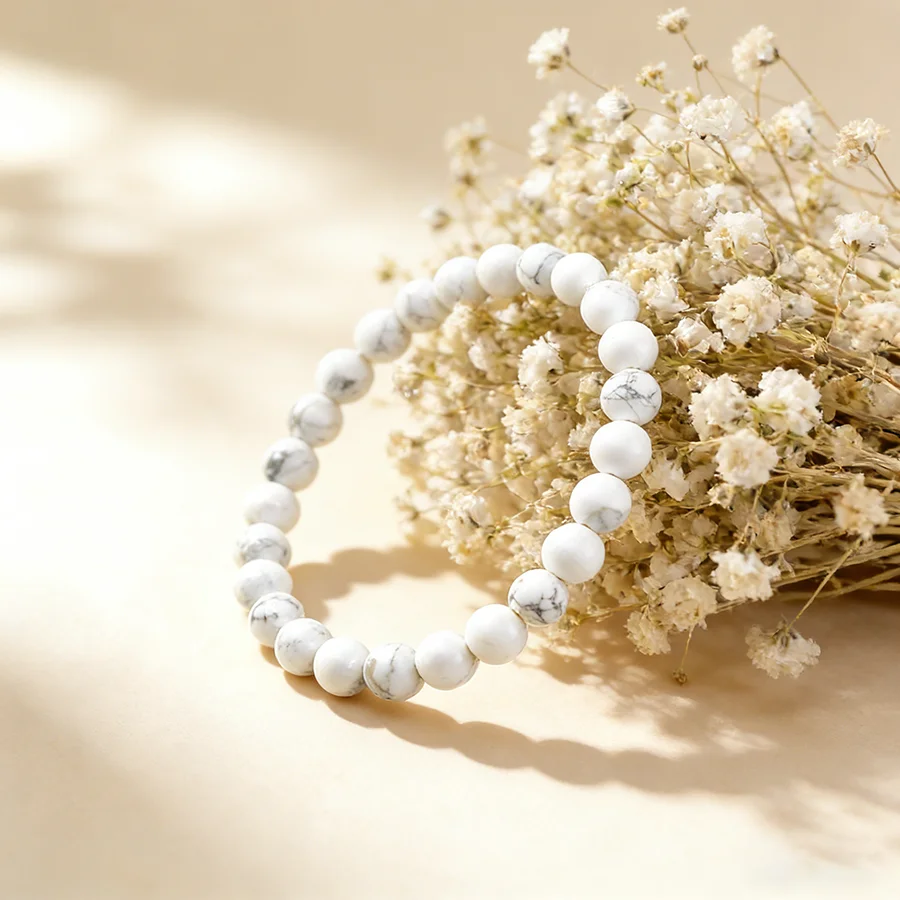 Natural White Howlite Real Sto - огляд і ціна Yoga Fitness Gifts