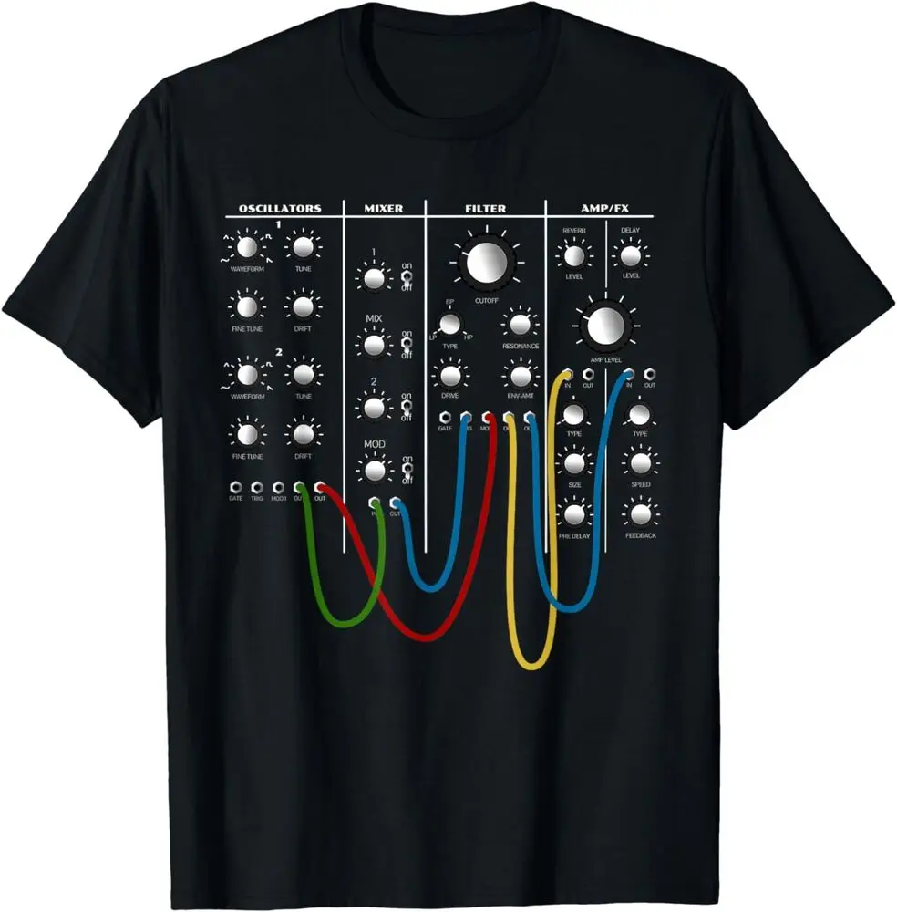 NEW! Analog Modular Synthesizer Panel Electronic Musician T-Shirt   Unisex T-shirts for Men Women Summer