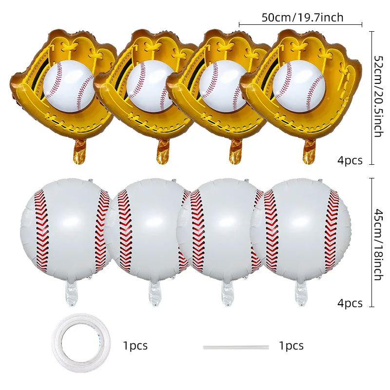 10-teiliges Sport-Luftballons-Set aus Aluminiumfolie – Fußball-, Basketball-, Rugby- und Baseball-Designs – perfekt für Sport-Themenpartys – Detail 3