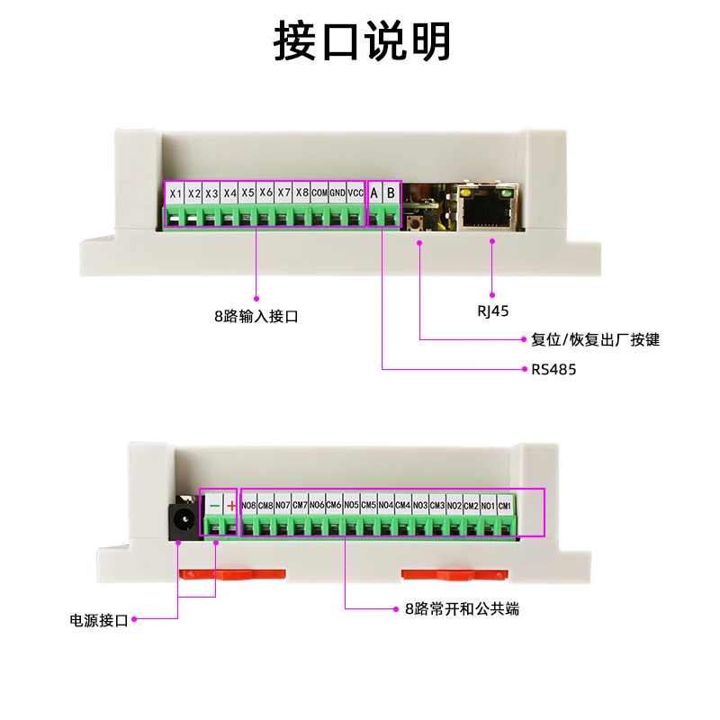 8-канальный сетевой релейный вход и выход, модуль платы дистанционного управления ввода-вывода, сбор знаний переключателя, индустрия задержки 220 В