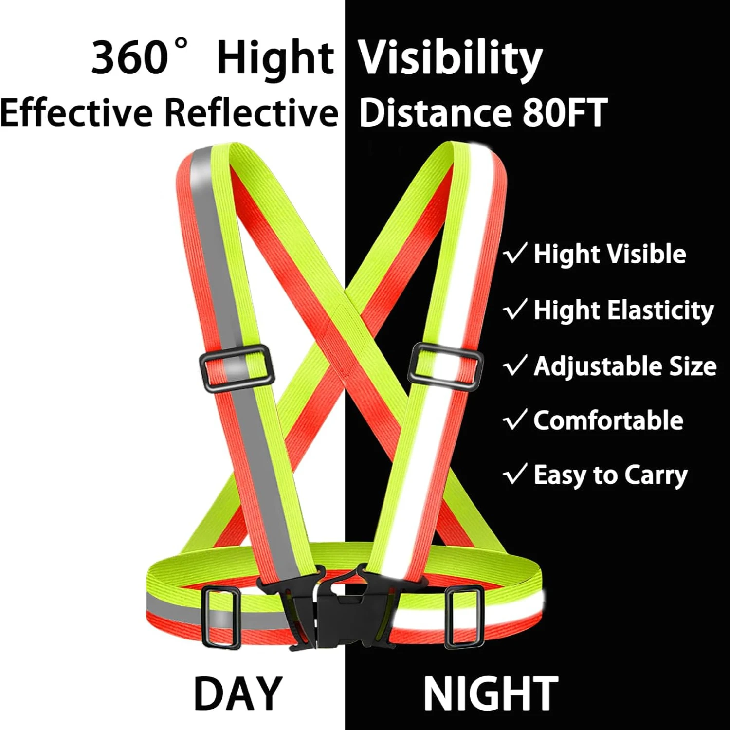 Stay safe and stylish with this high-quality, vibrant yellow reflective safety vest. Enhance your visibility during nighttime ac