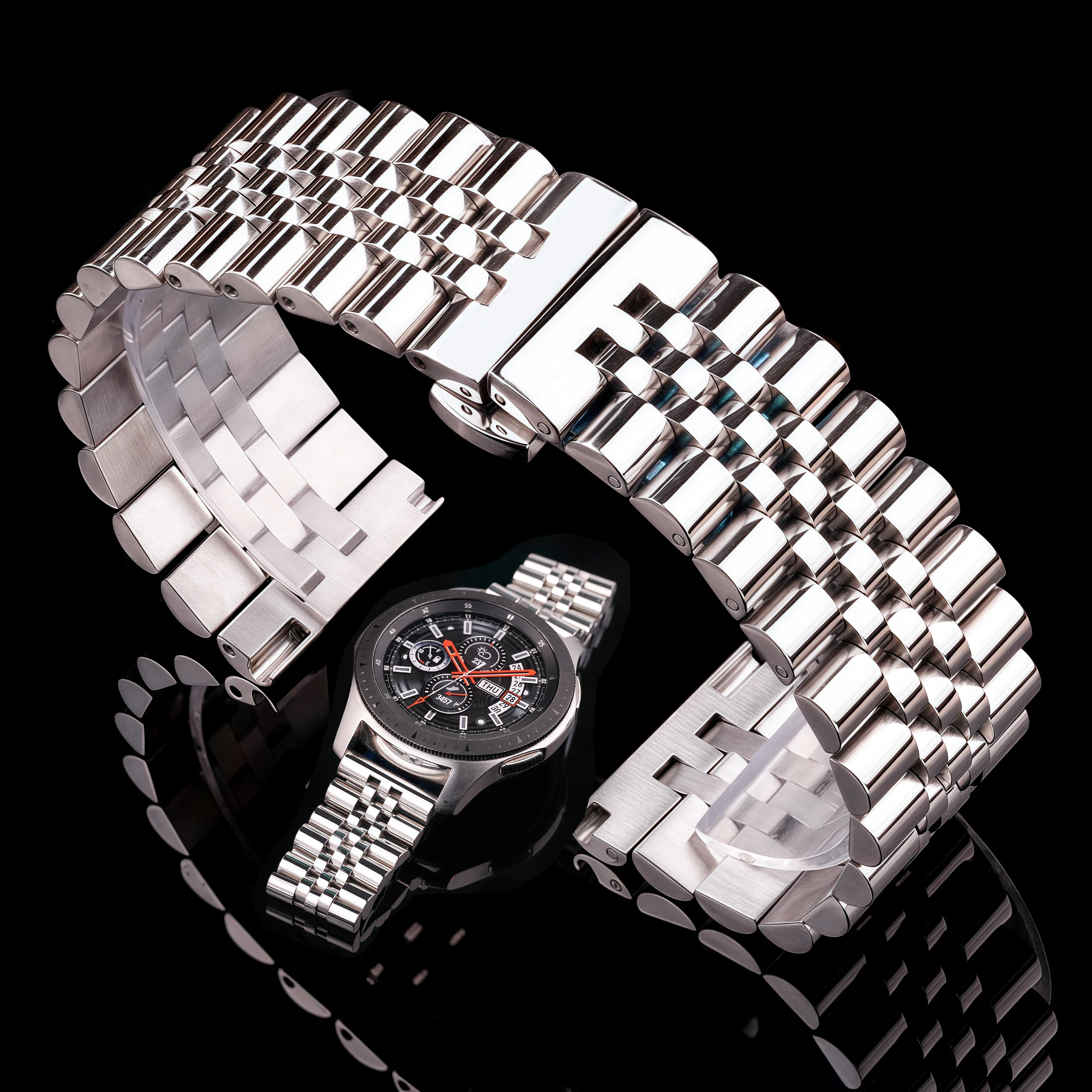 

Solid Stainless Steel Watch Band 16 18 19 20 21 22 mm Polished Metal Bracelet Strap for Men and Women Watches Accessories