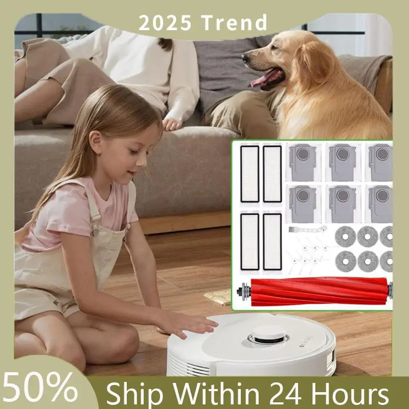 Zestaw górny A75X Top 2 do Roborock Q Revo S/Q Revo Maxv/Q Revo Pro Robot Odkurzacz Szczotka Główna Boczna Filtry Hepa Ścierka Mopująca Worek na Kurz