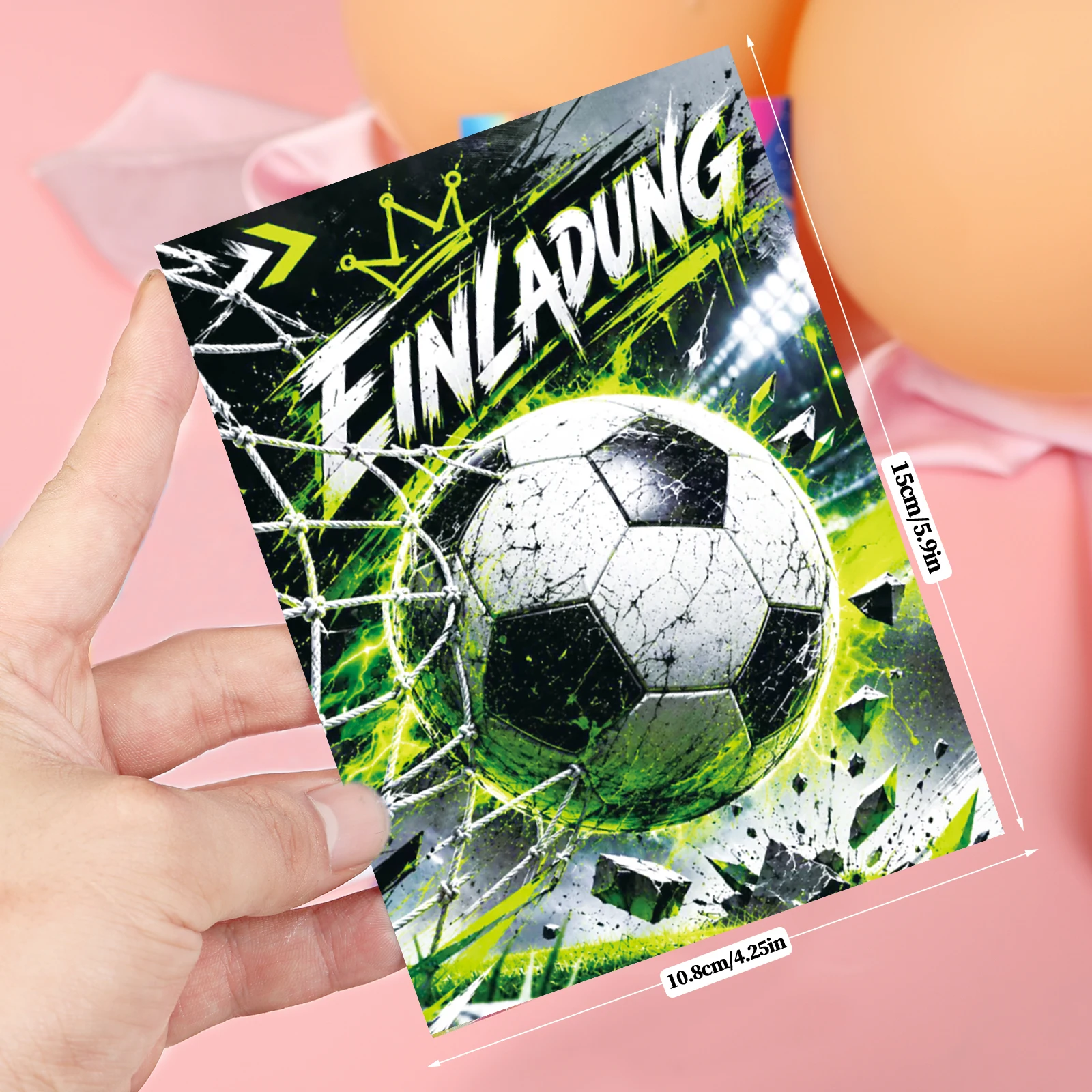 12 trendy football invitation cards with cool football designs, suitable for birthday parties, sports-themed parties and all kin view 5