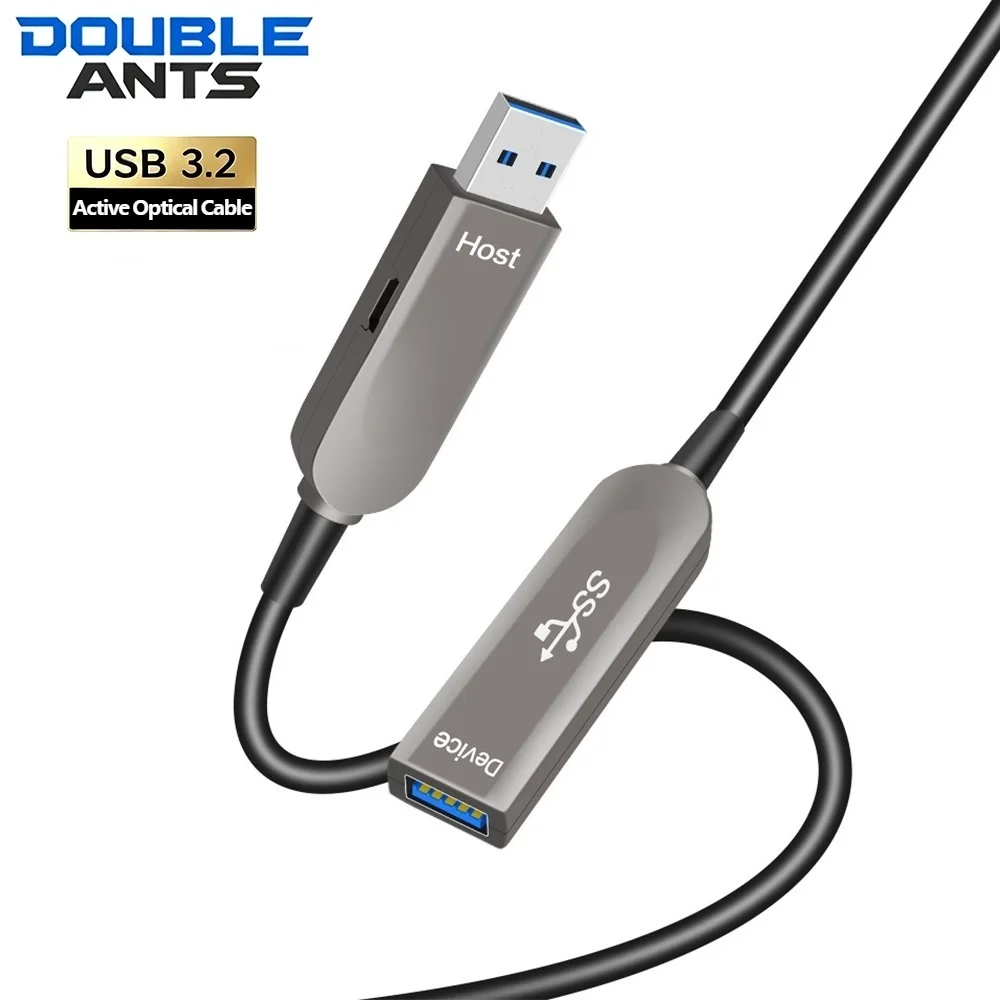 USB 3.2 Active Optical Extension Cable Male to Female 10Gbps High Speed AOC USB 3.1 Cable for Live Streaming Camera Conference
