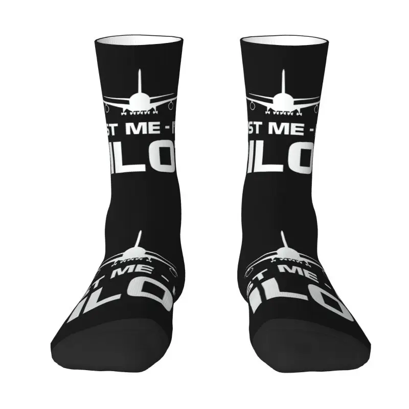 Trust Me IM A Pilot Mens Crew Socks Unisex Kawaii 3D Print Plane Flying Aeroplane Aviation Gift Dress Socks