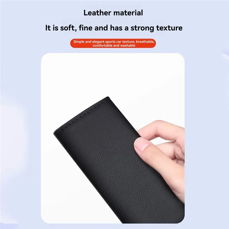 ABOK-PU Leather Car Interior Armrest Handles Glove Side Door Handle Protection For Tesla Model 3/Y Handlebar Grip Cover Set/4Pcs