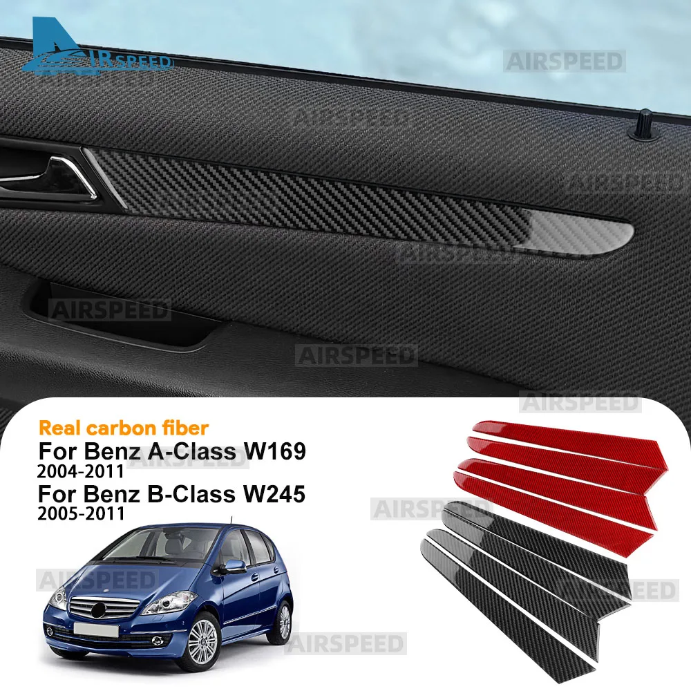 

Наклейка из настоящего мягкого карбона для Mercedes Benz A B CLASS W169 W245 2004-2011 на передние и задние двери автомобиля